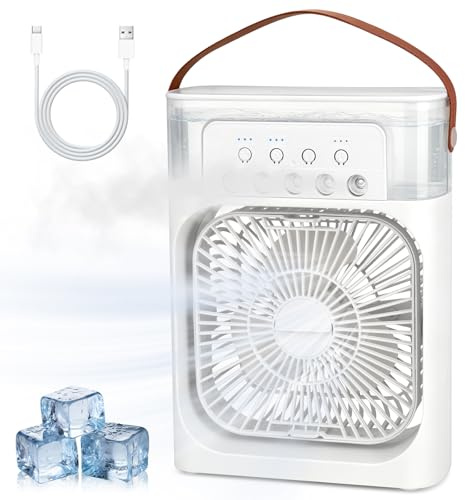 DAJASD Mini Condizionatore Portatile, Ventilatore Portatile Per Condizionatori D'aria, Raffrescatore D'aria, Climatizzatore Portatil,Mini Ventilatore Raffrescatore Ad Acqua Per Famiglia,Viaggi,Ufficio