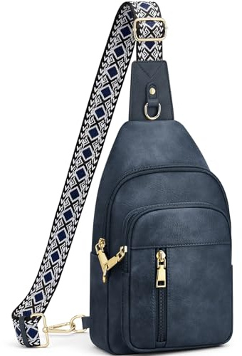 Fiiuos Stöldskydd crossbody väskor för kvinnor RFID sling väska, veganskt läder crossbody resväska för kvinnor män