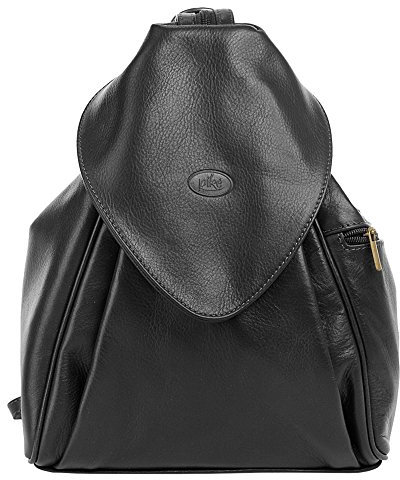 piké City Rucksack ANNA MARIA Echt Leder Damen | Made in Italy, 2in1 Citybag, Daypack wandelbar, 3 Außenfächer | 019299