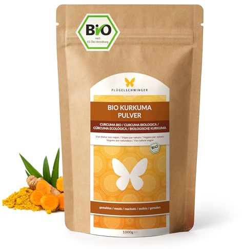 1 kg de poudre de curcuma BIO, cultivée et fabriquée selon la norme bio de l’UE, sans additifs (1000 g)