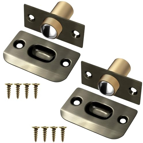 Ball Door Catches for Internal Doors Jiayi Roller Ball Door Catches Adjustable Door Ball Latches Spring Ball Bearing Door Catch Door Hardware for Cupboard Closet Top of Door (2 Pack, Bronze)