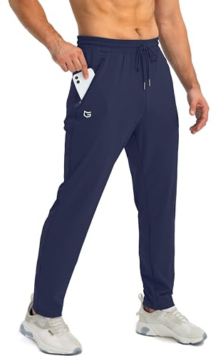 G Gradual Men's Sweatpants with Zipper Pockets Tapered Joggers for Men Athletic Pants for Workout, Jogging, Running (Navy, Medium)