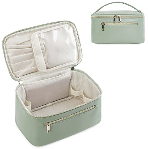Wandering Nature Makeup Bag, Women Travel Make Up Vanity Case with Handle