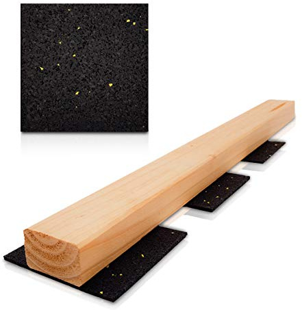 My Plast gummigranulat terrassdynor [90 x 90 x 3 mm – 400 styck] gummibyggskyddsmatta för däck, veranda, terrass, uteplats – halkfri, vattentät, väderbeständig, avståndshållare för trägolv
