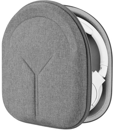 Geekria Shield hörlursväska kompatibel med JBL TUNE 770NC/760NC/750NC/720BT, Live 770NC och fler, ersättningsväska i hårt skal för resor med kabelförvaring (Grå)