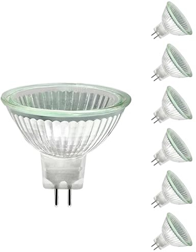 Trubuyware MR16 Halogen leuchtmittel 35 Watt, MR16 12V 35W Halogenstrahler Dimmbar, 2700K Warmweiß Halogen Spot Glühbirnen für Deckenbeleuchtung, 6 Stück