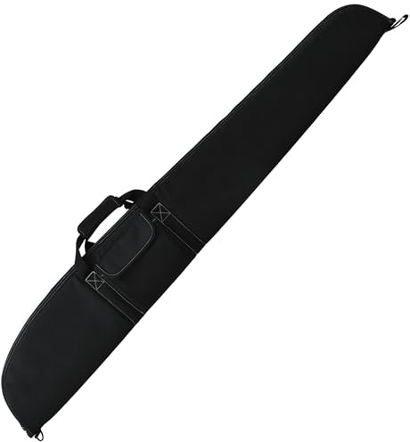 AUMTISC Maleta Rifle Escopeta, Estuche Transporte Armas Largas, Caza Tiro, Espuma Acolchada (Black, 54inch-138cm)