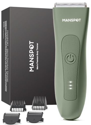 MANSPOT Rasoio Elettrico Corpo Uomo, Depilatore Corpo Uomo Impermeabile IPX7, Rasoio Parti Intime Umido e Asciutto, Rasoio Intimo per Viso, Braccia, Torace, Gambe, Ascelle