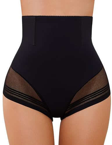 SIMIYA Culotte Gainante Femme Ventre Plat Gaine Amincissante Invisible Taille Haute Slip Gainant Culottes Sculptantes Panty Anti Frottement Gainant sans Couture Minceur Shapewear Slips(Noir,S)