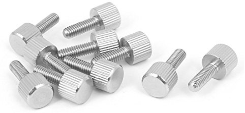 sourcing map 10pcs M4 x 12 mm Vis moletée à tête plate vis à oreilles pour Boîtier d'ordinateur en acier inoxydable