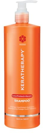 KERATHERAPY Keratin Infused Color Protect Shampoo, 33.8 fl. oz., 1000 ml - Gluten Free Color Protecting Shampoo for Color Treated Hair with Kerabond Technology, Red Raspberry Oil, Omega 3 & 6