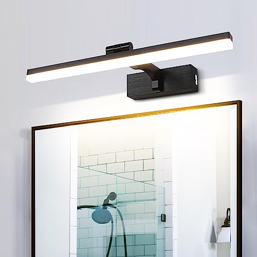 MantoLite badezimmer wandleuchte 8 W 40 cm LED-Spiegelleuchte Schwarz Dimmbar Bilderleuchte Leseleuchte Displayleuchte 3000 K/4500 K/6000 K Geeignet für Innenbeleuchtung