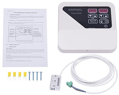Poêle de sauna 3-9 kW à économie d'énergie - Appareil de commande extérieur pour sauna avec capteur de température - Protection contre la surchauffe - Deux modes de travail pour la maison, le sauna et