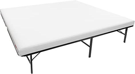 i-flair Metallbett Gästebett Klappbett LETTO 140x200 cm mit Matratze Slick 12cm Höhe Faltbett auf Füßen mit Stauraum