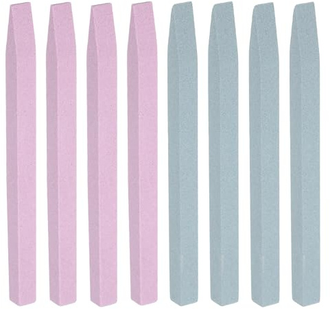 sourcing map 8pcs Pumice Stone Nail File, Pumice Nail Polishing Stick Cuticle Remover Pusher, Professional Quartz Stone Nail Filing Buffer Manicure Tool for Salon Nail Art Care, Green,Pink