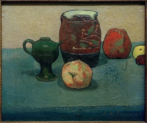ARTTLBBS Famous Canvas Paining Print Artwork Decoration Still Life with a Stone Jug and Fruits by Emile Bernard Modern Art Poster for Home Decor 60x90cm