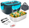 Gentre Fiambrera Electrica 4 en 1 12V/24V/220V~240V Calentador de Comida Portatil con Termo para Coche Camión y Trabajo 1.5L 60W en Acero Inoxidable con Tartera Bolsa Térmica y Juego de Cubiertos