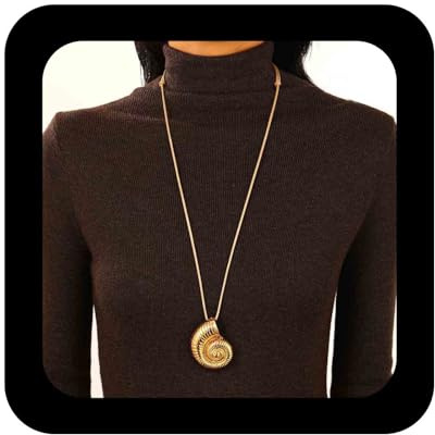 Cimenexe Collana Girocollo Con Conchiglia In Metallo Dorato Collane Con Ciondolo A Conchiglia Lunga Corda Di Cera Marrone Collane Conchiglia Di Cera Collana A Catena Gioielli Per Le Donne