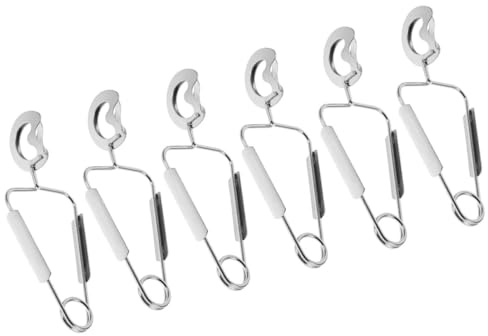 SHINEOFI Pinces à Escargots Pince à Ressort en Acier Inoxydable Lot de 6 Forme Spéciale Design Pratique et Prise en Main Confortable pour Fruits de Mer