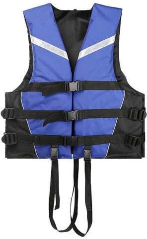 Chaleco de natación unisex con tira de seguridad y silbato, tiras reflectantes, impermeable, chaleco de baño para piscina, verano, kayak, playa, buceo, vacaciones, L