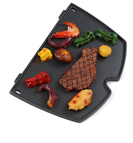32 X 22CM 6558 Plancha de Cuisson pour Weber Q100, Q120, Q140, Q1000, Q1200, Q1400 accessoires barbecue, Plaque plancha Gril à Gaz Pièces de Rechange pour Weber 6558 griddle, Paquet 1