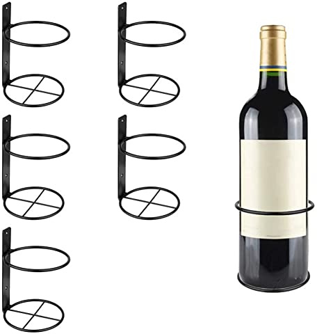 FutureHight Lot de 6 supports muraux en métal pour bouteilles de vin, décoration murale avec motifs de vin