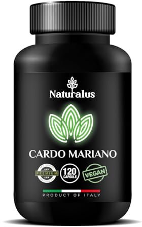 Naturalus Cardo Mariano Capsule Tarassaco e Carciofo, Detox Depurativo per Fegato e Intestino, Disintossicante Forte, Integratore Naturale Efficace, Made in Italy 120 cps