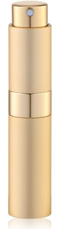 Lulupack Travel Perfume Bottle Refillable - Cologne Spray Atomizer Mini - Small Travel Size Empty Sprayer for Refill Sample Container - Portable Fragrance Decant Dispenser for Women Men 10ml 1PCS Gold
