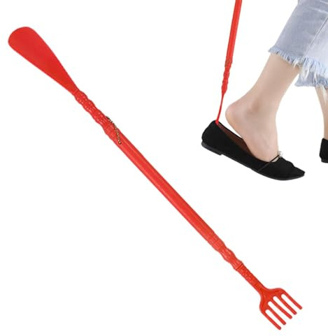 Lång ryggkliare med, lång ryggskrapa - Ergonomisk ryggskrapa, med långt handtag, horn med stövelinlägg för enkel användning,