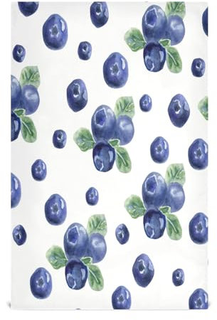 Chic Blueberry Harvest Serviettes de cuisine blanches pour sécher la vaisselle, 71 x 45 cm, absorbantes, essuie-mains décoratifs de cuisine