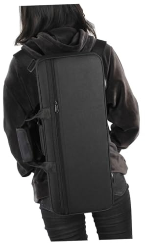 SOIMISS Wasserdichte Trompetentasche Oxford Stoff Mit Verstellbarem Schultergurt Gepolstertem Futter Und Zwei Reißverschlussfächern Rucksack-design Für Musiker Und Trompetenspieler Schwarz