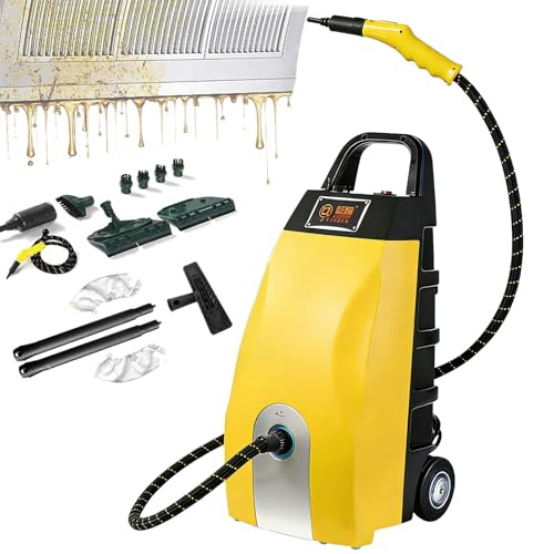 2500W kraftig ångtvätt, 3,5 liters tank | 110℃ snabb uppvärmning på 60 sekunder, 8 tillbehör, säkerhetslås, perfekt för rengöring av kök, bil, mattor och AC