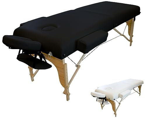 Vivezen - Table de Massage 15 cm Pliante 2 Zones en Bois avec Panneau Reiki + Accessoires et Housse de Transport - Plusieurs Coloris