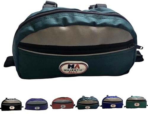 Majestic Ally Borsa per sella per cavallo, in nylon riflettente, impermeabile, per accessori per sella equina (verde cacciatore)