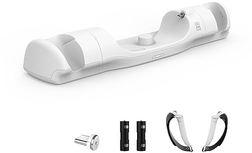 AMVR Ladestation für Quest 2, Verstellbarer Sport-Knöchelriemen, Headset-Display-Ständer und Controller-Halterungsstation mit 2 wiederaufladbaren Batterien, unterstützt Elite-Gurt mit Batterie