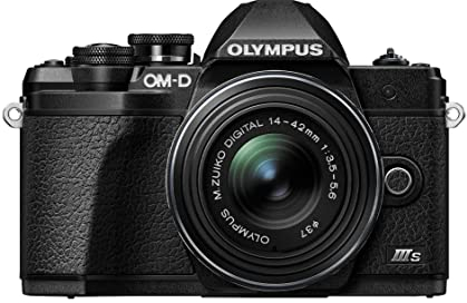 Appareil Photo Micro Four Thirds Olympus Om-D E-M10 Mark III S, capteur 16 MP, stabilisateur d'image sur 5 Axes, vidéo 4K, Noir, inclut Le M.Zuiko Digital Ed 14-42mm F3.5-5.6 R Pancake Noir