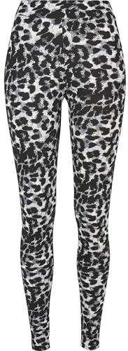 Urban Classics Damen Ladies Soft AOP Leggings blackleo, M