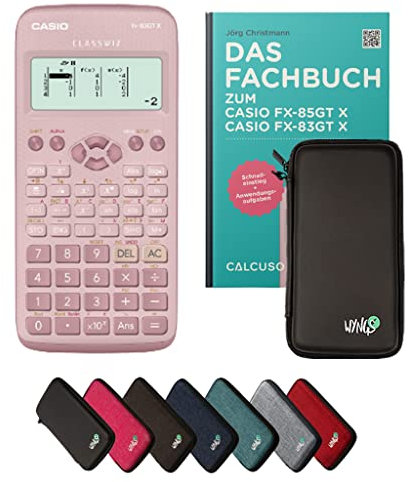 Casio fx-83GT X Incl. Funda Protectora Negro y Libro especializado (64 páginas, DIN A5) – Calculadora científica – Smart Set (Alemán)
