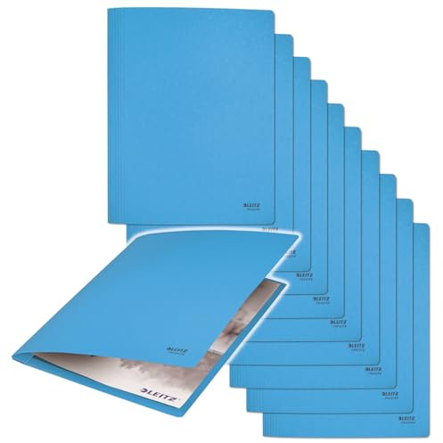 Leitz Recycle Dosier Archivador para Folios A4 Perforados con Cierre Metálico Interior y Capacidad de 250 Hojas, Cartón 100 % Reciclado, Azul – 39040035