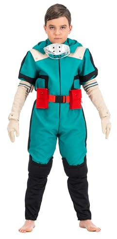 Chaks Costume Deku pour enfant, Izuku Midoriya, My Hero Academia, tenue anime, combinaison avec accessoires pour carnaval et bande dessinée