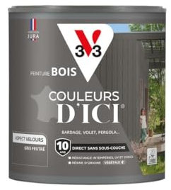 V33 Peinture Bois Couleurs d'ICI - Gris feutré - 0,5L