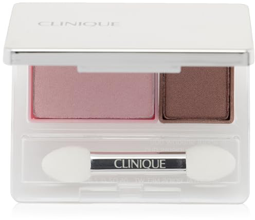 Clinique All About Shadow Duo Eye Shadow Makeup | Safe For Sensitive Eyes | Buildable + Long-Wearing Color | Smooth, Easy Application, Strawberry Fudge, 0.05 Ounce