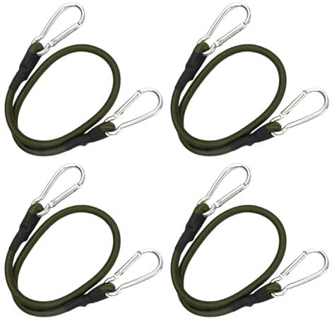 Lot de 2 Tendeurs Élastiques avec Mousqueton, 60cm Sandow Elastique, Élastique de Serrage avec Mousqueton, Élastique de Serrage avec Mousqueton pour Camping, Bâches, Porte-vélos, Tente, Voiture