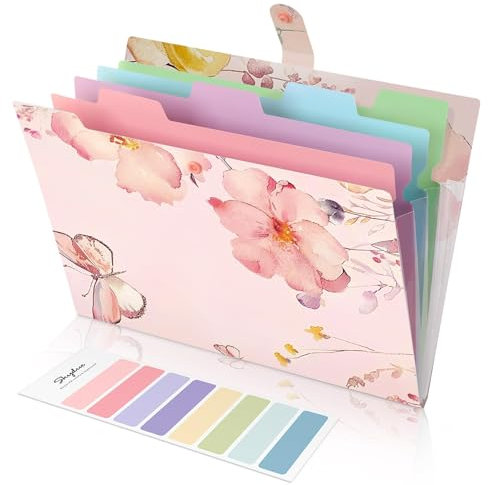 SKYDUE Dokumentenmappe A4, Mappe Mit Fächern, Fächermappe Mit Etiketten, Ordnungsmappe Mappen Ordnersystem, Document Folder A4 Für Zuhause, Büro, Schule Und Auf Reisen, Mappe Schmetterling