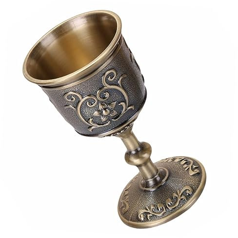PRETYZOOM Copa de Vino Vintage Mini Copa de Metal Cáliz Elegante para Fiesta para Hogar y de Limpiar