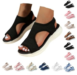 Oferta Flash Hoy Chanclas Mujer Playa Comodas para Casa Sandalias Deportivas ortopédicas para Mujer Moda Zapatos con Punta Abierta Cuña Lavable de Verano Zapatos para Caminar