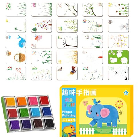 Colore delle dita del bambino – Colore delle dita lavabile per l'apprendimento precoce | Strumento per l'apprendimento precoce | Decorazione per la casa della scuola scolastica sicuro attività
