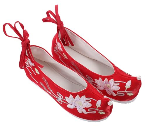 Toyvian Scarpe Donna Zeppa Nascosta in Tela e Gomma, Leggere e Morbide, Stile Cinese Classico Ricamo, Come Regalo alla Moda