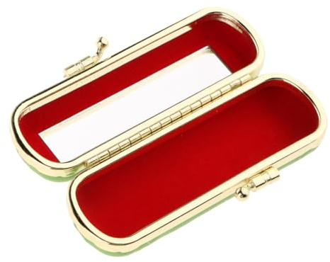 kesurpae Sminkförvaring Läppstiftsfodral med knapp Elegant hantverk Läppmakeup-entusiaster Läppglansförvaringsfodral. Fodral med Mirr Läppstiftsorganisatör