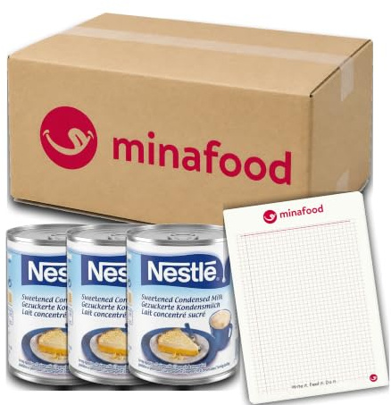 minafood Bundle för Sötad Kondenserad Mjölk 3er Set + Anteckningsblock